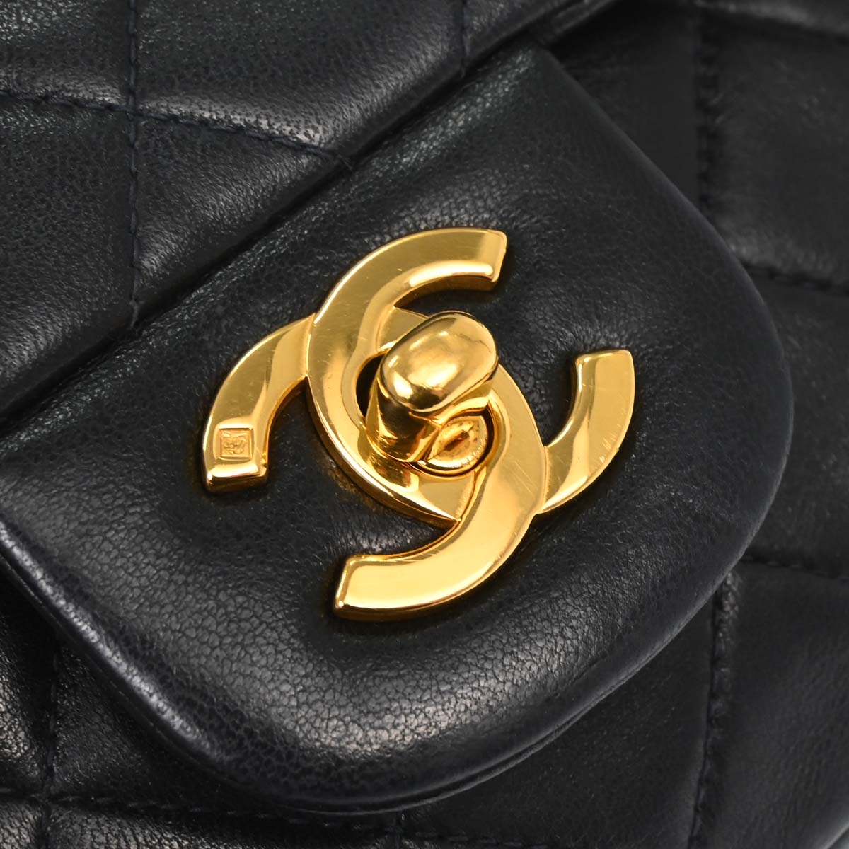 Chanel 1996-1997 Black Lambskin Small Classic Double Flap Shoulder Bag
