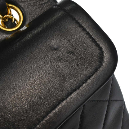 Chanel 1996-1997 Black Lambskin Small Classic Double Flap Shoulder Bag