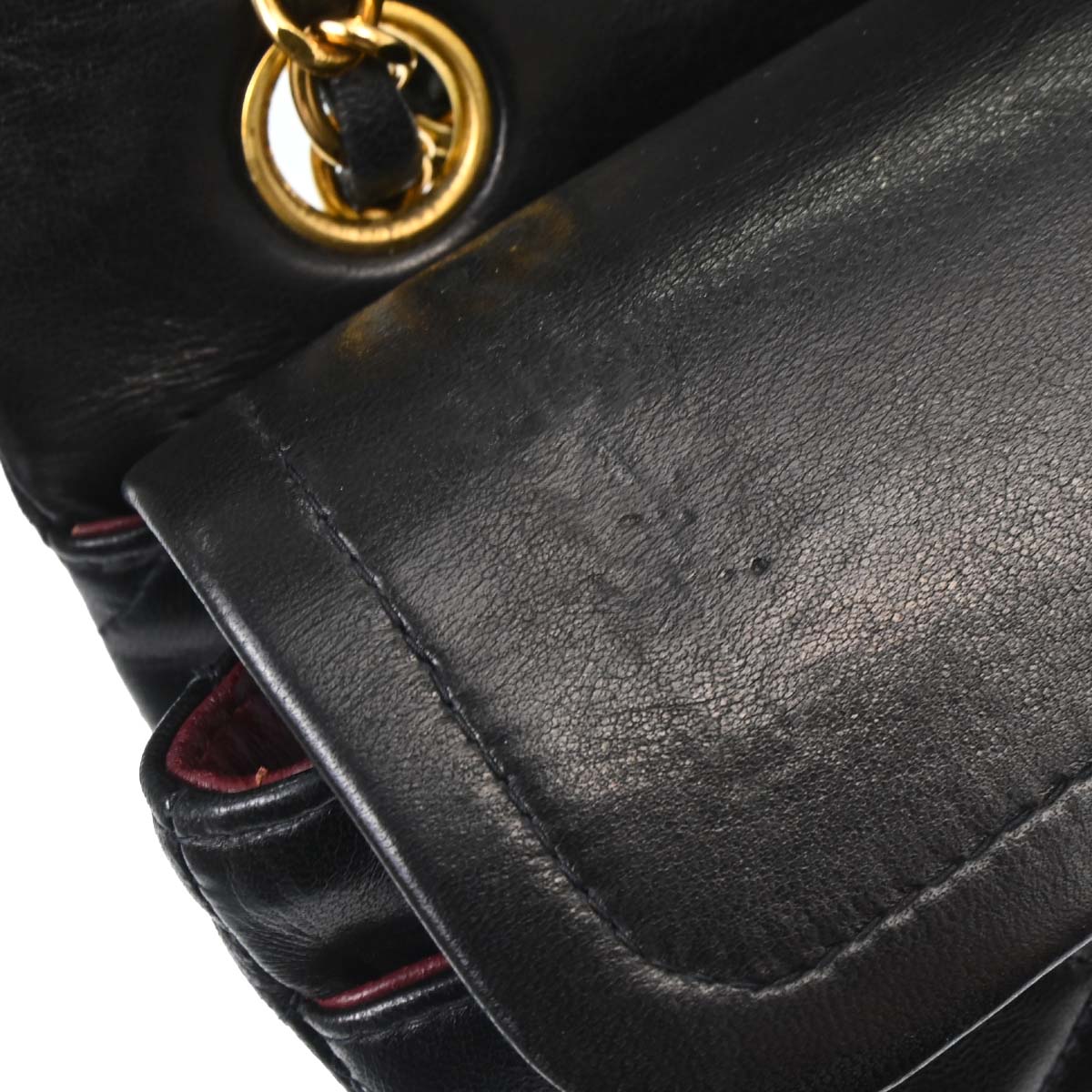 Chanel 1996-1997 Black Lambskin Small Classic Double Flap Shoulder Bag