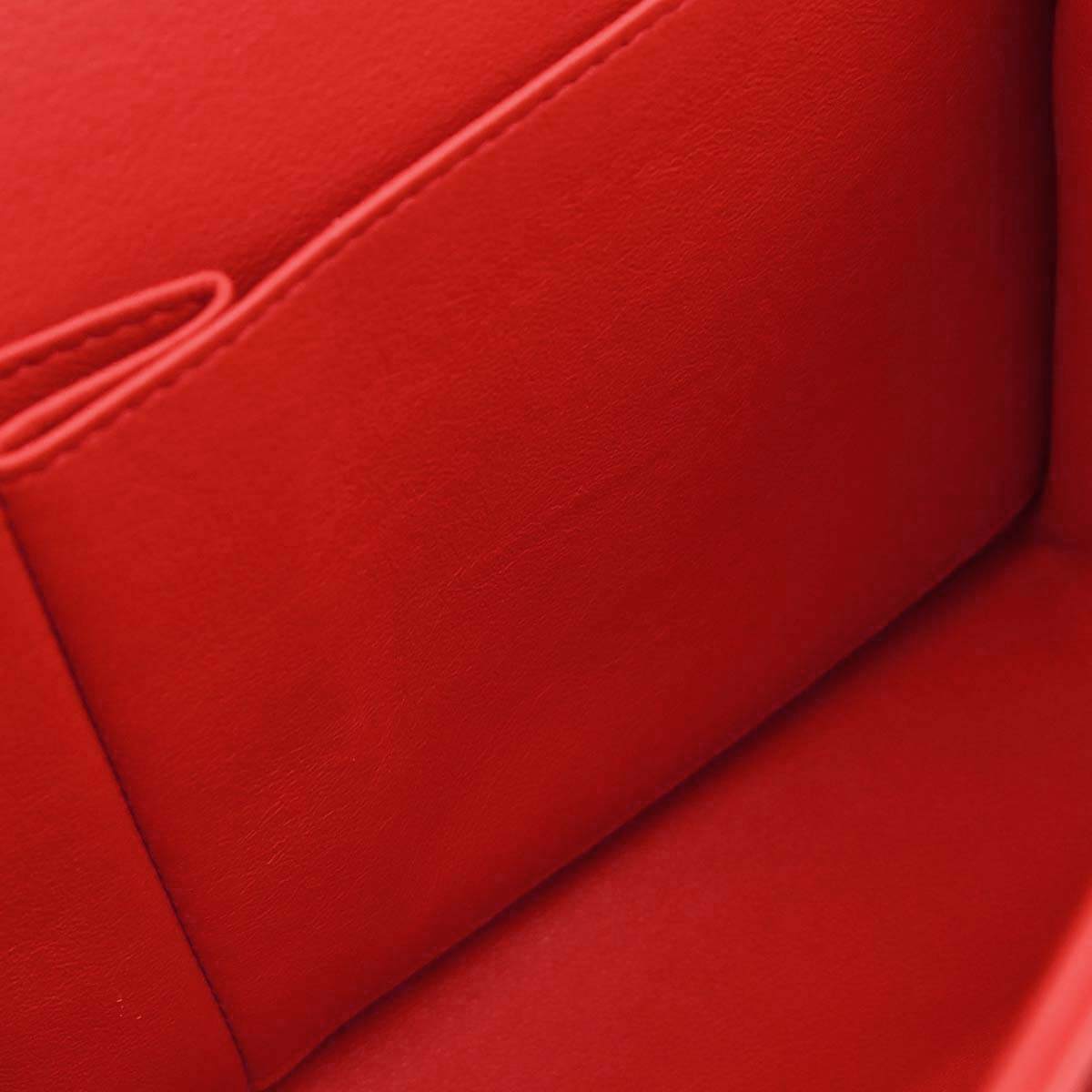 Chanel Red Lambskin Jumbo Classic Double Flap Shoulder Bag