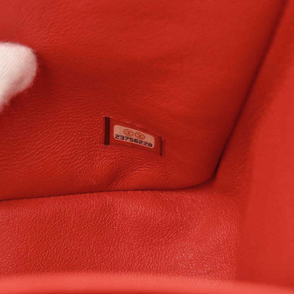Chanel Red Lambskin Jumbo Classic Double Flap Shoulder Bag