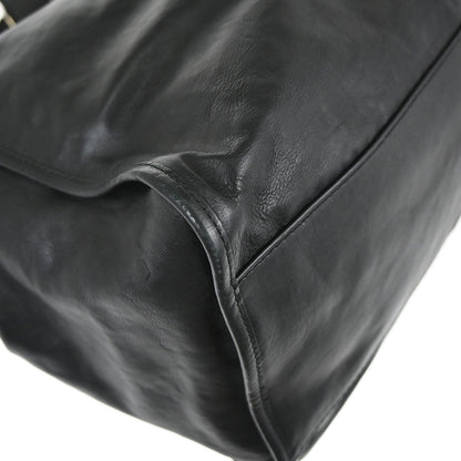 Gucci Black Leather Soft Stirrup Tote Bag