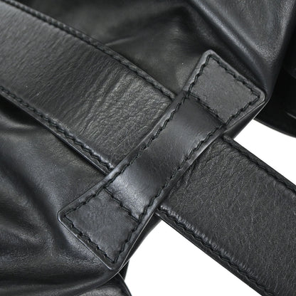 Gucci Black Leather Soft Stirrup Tote Bag