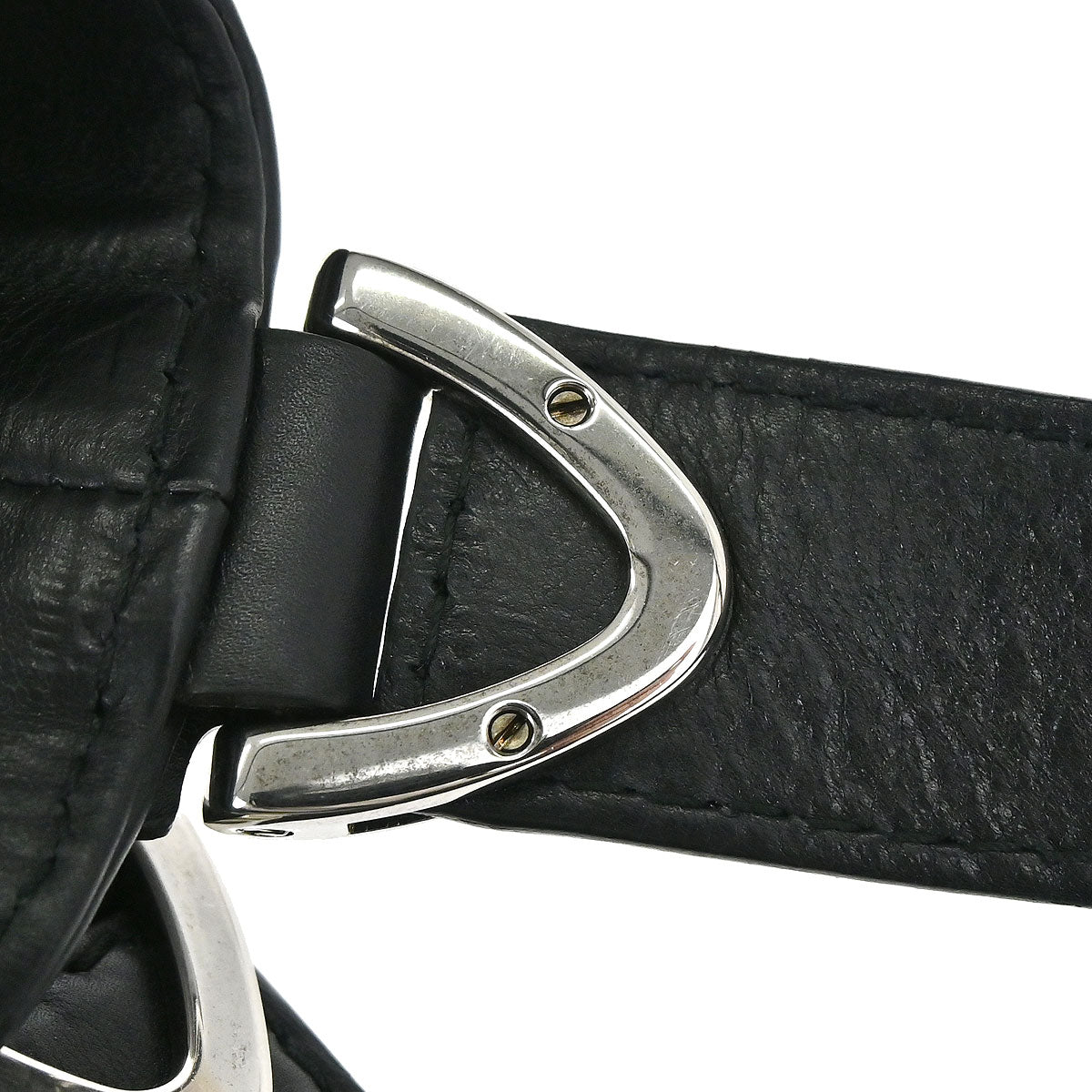 Gucci Black Leather Soft Stirrup Tote Bag