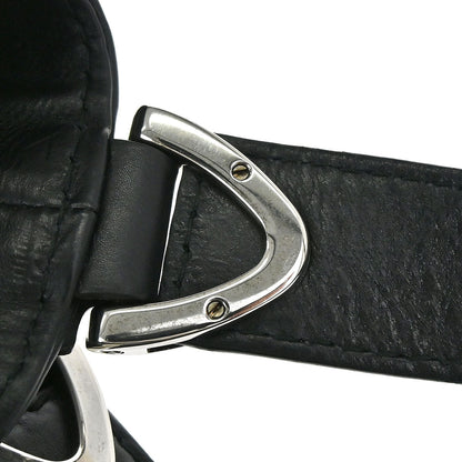 Gucci Black Leather Soft Stirrup Tote Bag