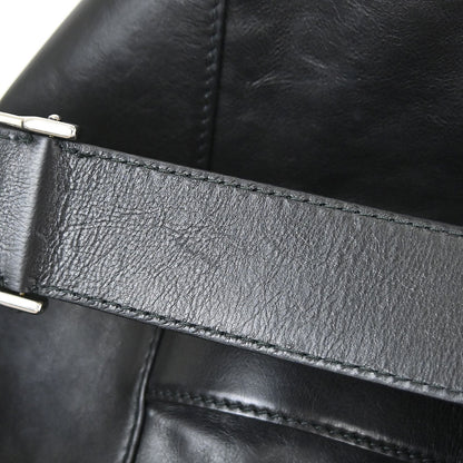 Gucci Black Leather Soft Stirrup Tote Bag