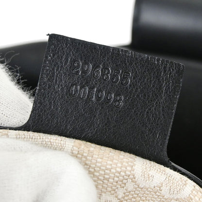 Gucci Black Leather Soft Stirrup Tote Bag