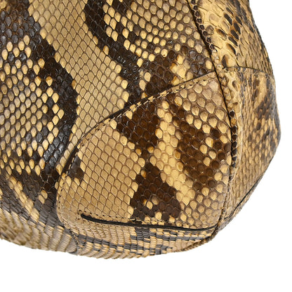 Gucci * Beige Python Bamboo 2way Handbag