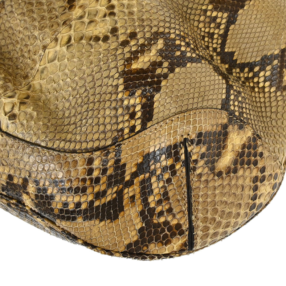 Gucci * Beige Python Bamboo 2way Handbag