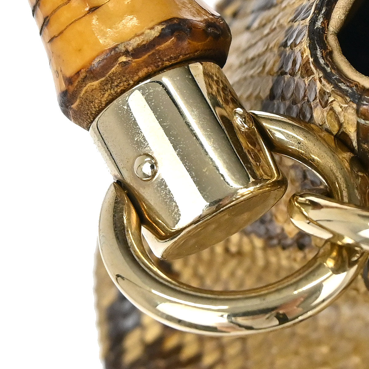 Gucci * Beige Python Bamboo 2way Handbag
