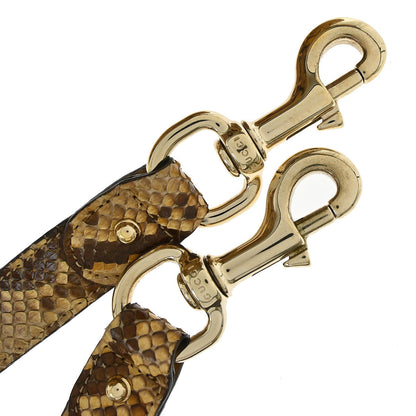 Gucci * Beige Python Bamboo 2way Handbag