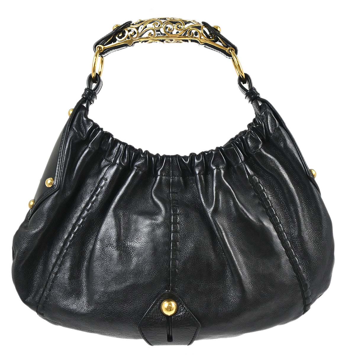 Yves Saint Laurent Black Mombasa Vincennes Handbag