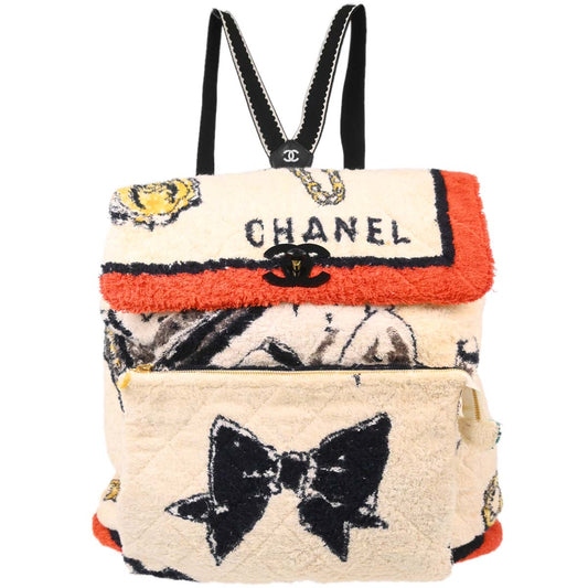 Chanel 1991-1994 White Terry Cloth Backpack '94 Collection