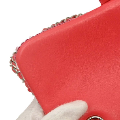 Chanel Pink Tweed Patchwork Shoulder Bag