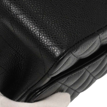 Chanel Black Caviar Skin Medium Classic Double Flap Shoulder Bag