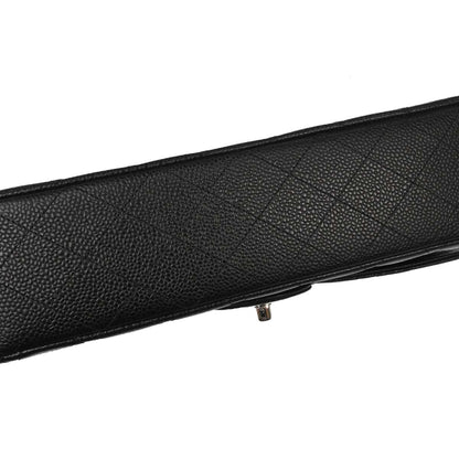 Chanel Black Caviar Skin Medium Classic Double Flap Shoulder Bag