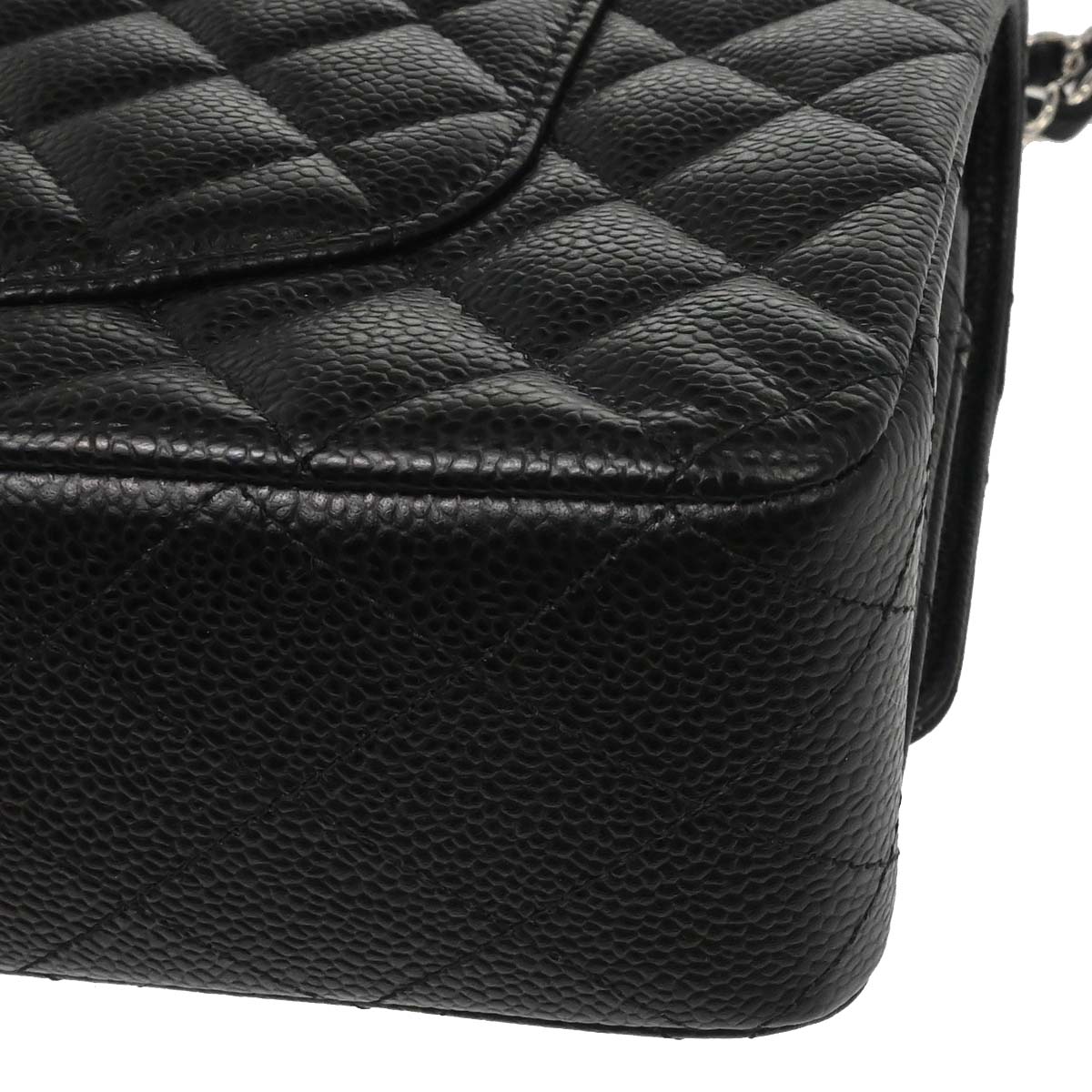 Chanel Black Caviar Skin Medium Classic Double Flap Shoulder Bag