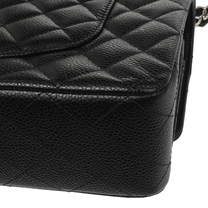 Chanel Black Caviar Skin Medium Classic Double Flap Shoulder Bag