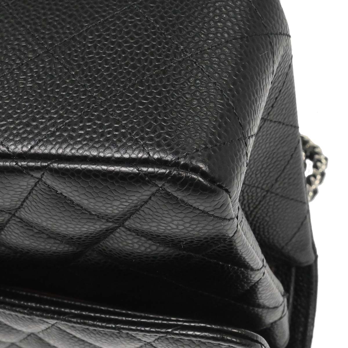 Chanel Black Caviar Skin Medium Classic Double Flap Shoulder Bag