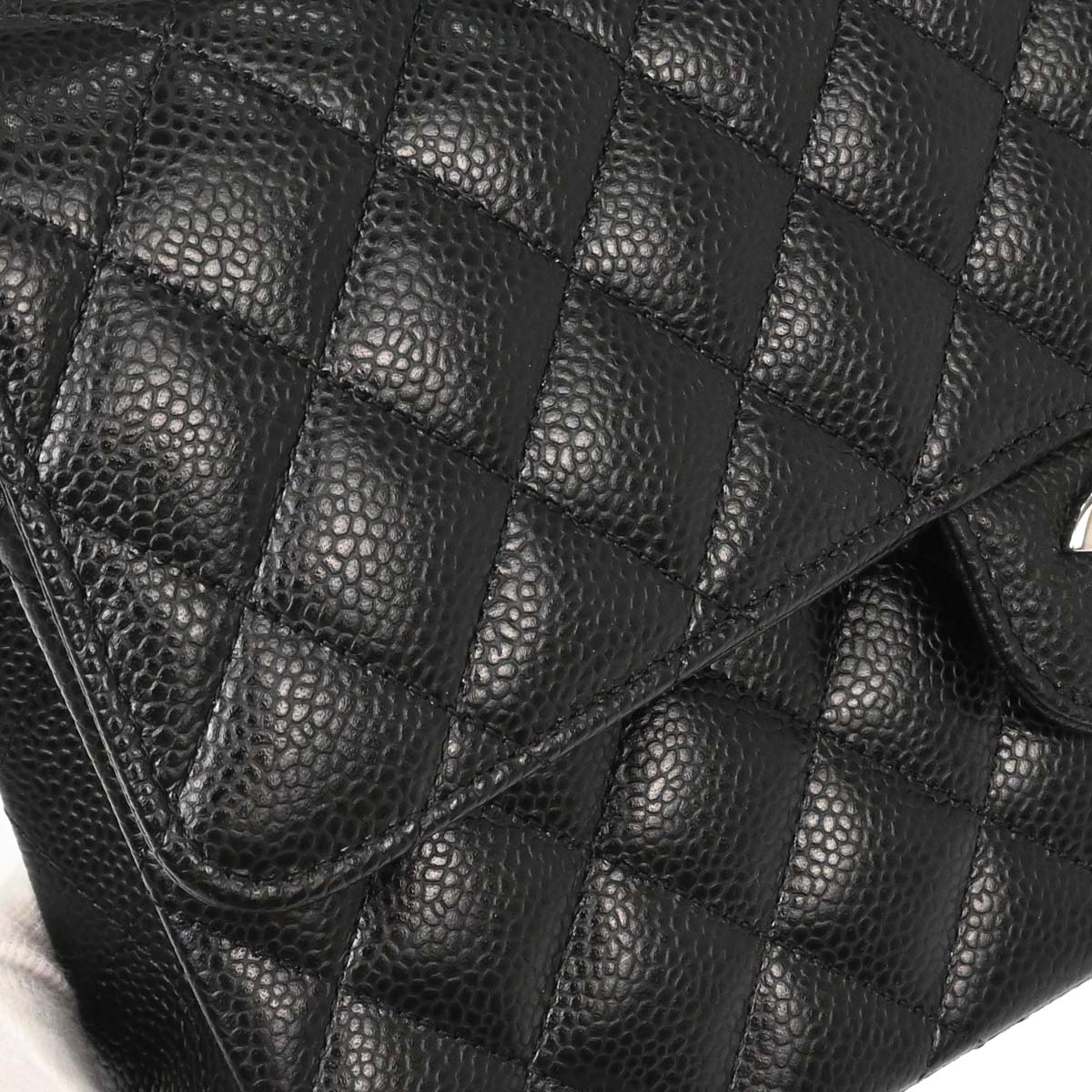 Chanel Black Caviar Skin Medium Classic Double Flap Shoulder Bag