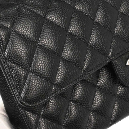 Chanel Black Caviar Skin Medium Classic Double Flap Shoulder Bag