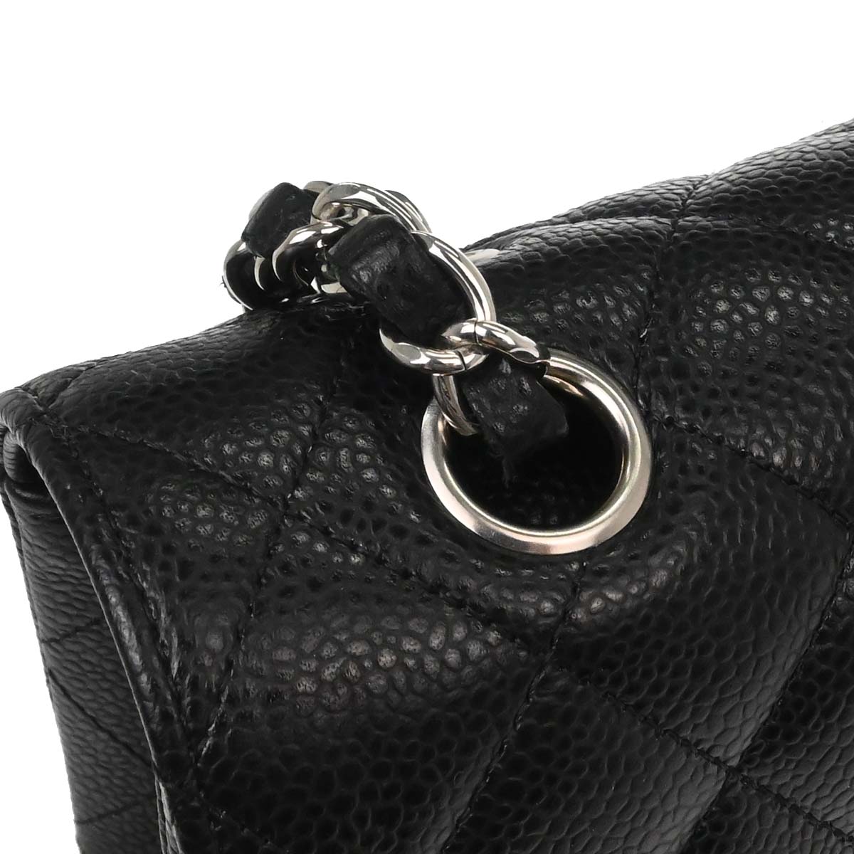 Chanel Black Caviar Skin Medium Classic Double Flap Shoulder Bag