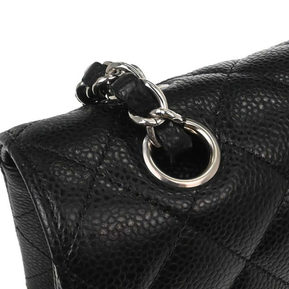Chanel Black Caviar Skin Medium Classic Double Flap Shoulder Bag