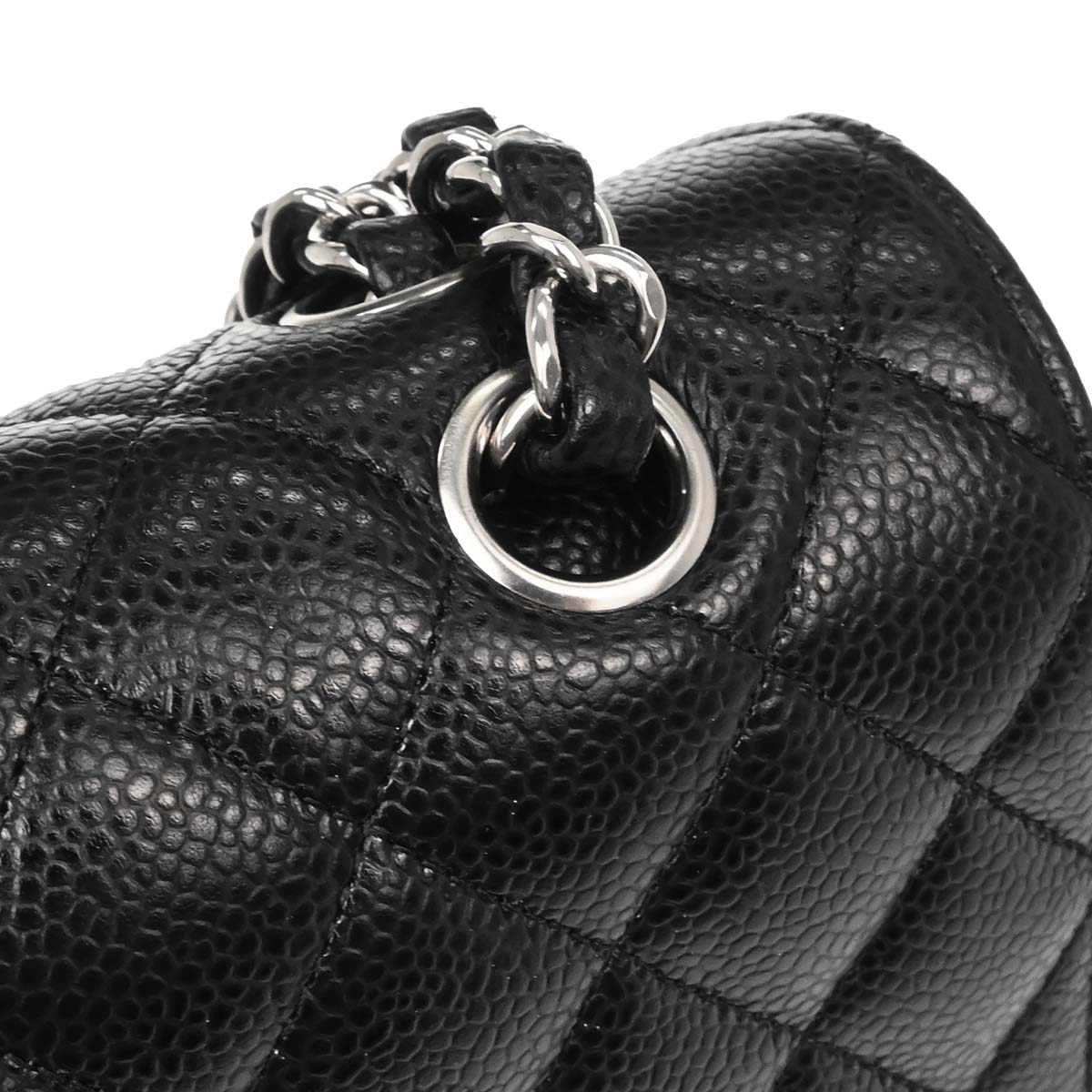 Chanel Black Caviar Skin Medium Classic Double Flap Shoulder Bag
