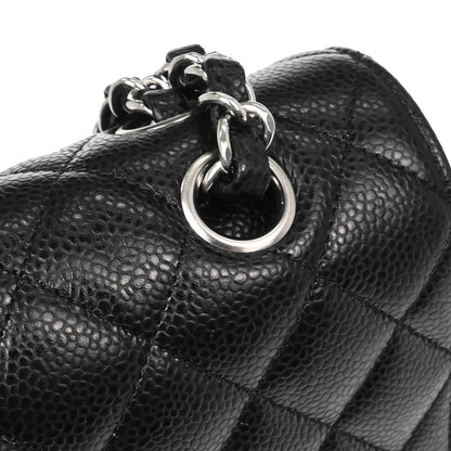 Chanel Black Caviar Skin Medium Classic Double Flap Shoulder Bag