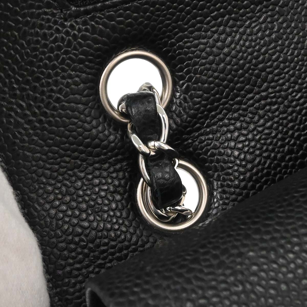 Chanel Black Caviar Skin Medium Classic Double Flap Shoulder Bag