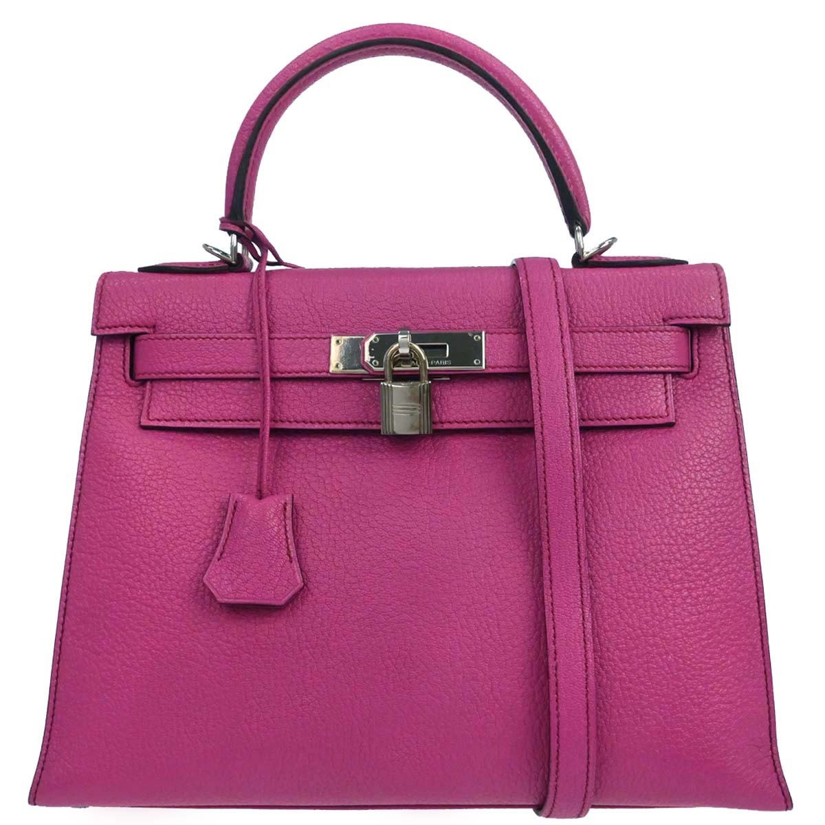 Hermes Fuchsia Coromandel Kelly 28 Sellier 2way Shoulder Handbag