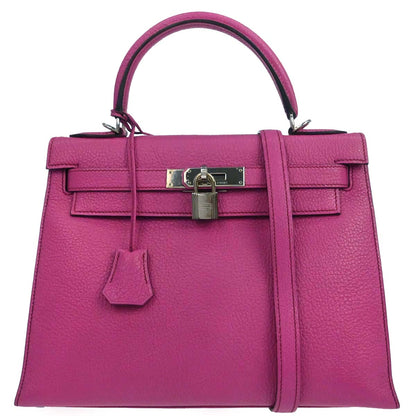 Hermes Fuchsia Coromandel Kelly 28 Sellier 2way Shoulder Handbag