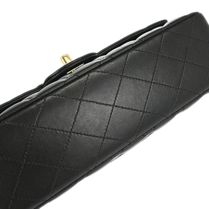 Chanel 2014-2015 Black Lambskin Medium Classic Double Flap Shoulder Bag