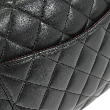Chanel 2014-2015 Black Lambskin Medium Classic Double Flap Shoulder Bag