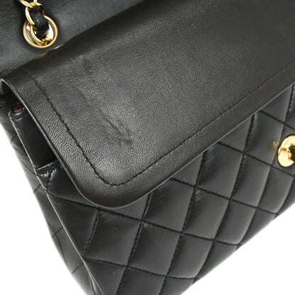 Chanel 2014-2015 Black Lambskin Medium Classic Double Flap Shoulder Bag