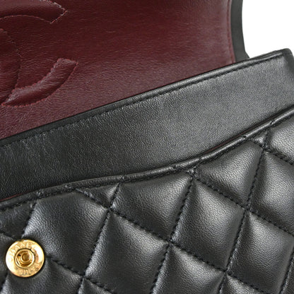 Chanel 2014-2015 Black Lambskin Medium Classic Double Flap Shoulder Bag