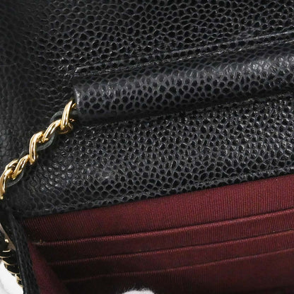 Chanel 2015-2016 Black Caviar Skin Classic WOC Wallet on Chain Bag
