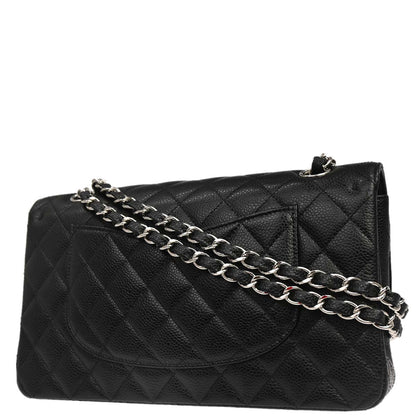 Chanel 2012 Black Caviar Medium Classic Double Flap Shoulder Bag