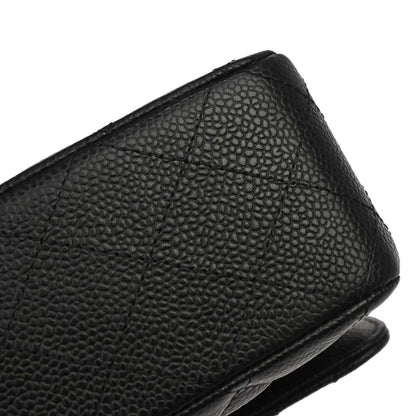 Chanel 2012 Black Caviar Medium Classic Double Flap Shoulder Bag