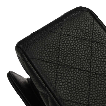 Chanel 2012 Black Caviar Medium Classic Double Flap Shoulder Bag