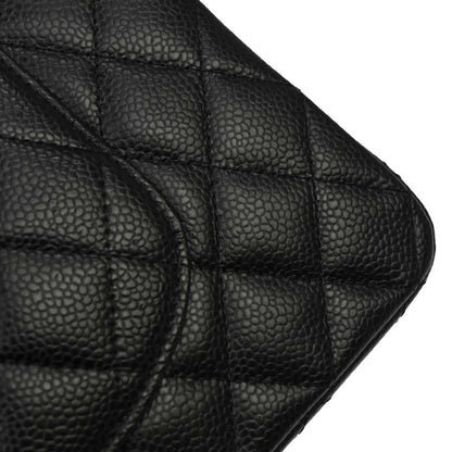 Chanel 2012 Black Caviar Medium Classic Double Flap Shoulder Bag