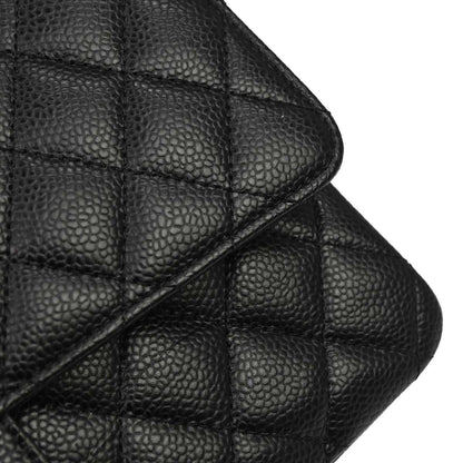 Chanel 2012 Black Caviar Medium Classic Double Flap Shoulder Bag