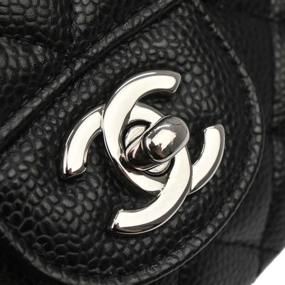 Chanel 2012 Black Caviar Medium Classic Double Flap Shoulder Bag