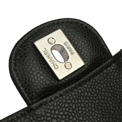 Chanel 2012 Black Caviar Medium Classic Double Flap Shoulder Bag
