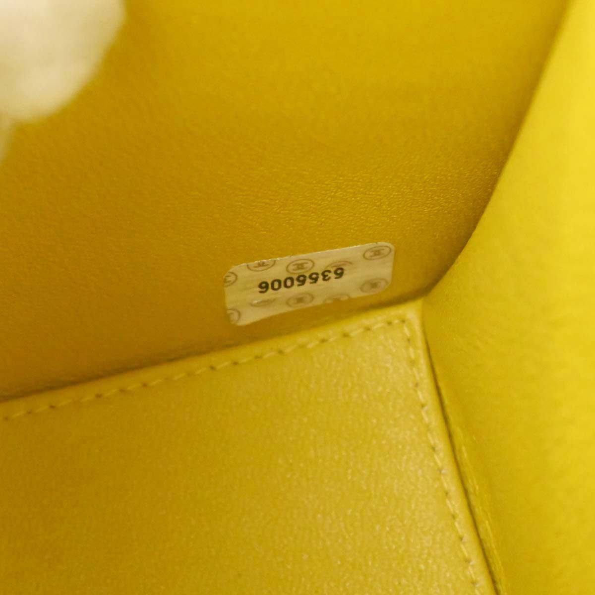 Chanel Yellow Caviar Skin Mini Classic Square Flap Shoulder Bag 17