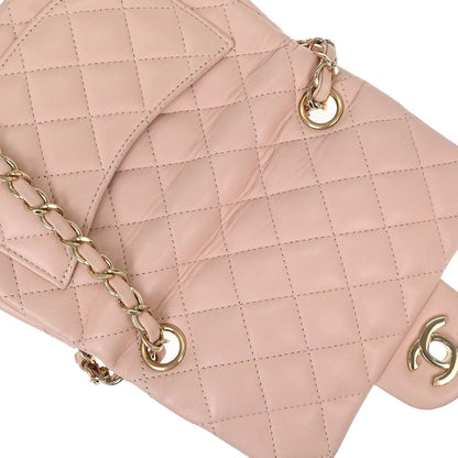 Chanel 2017 Pink Lambskin Mini Classic Square Flap Shoulder Bag