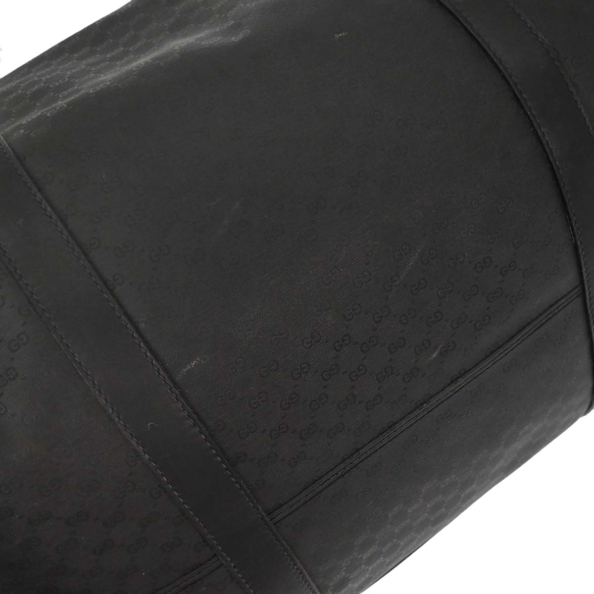 Gucci Black Leather Sherry Line Duffle Handbag