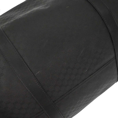 Gucci Black Leather Sherry Line Duffle Handbag