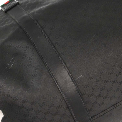Gucci Black Leather Sherry Line Duffle Handbag
