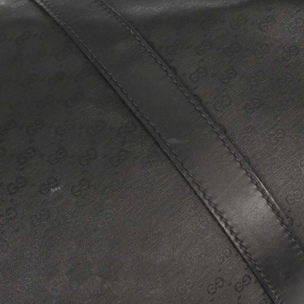 Gucci Black Leather Sherry Line Duffle Handbag